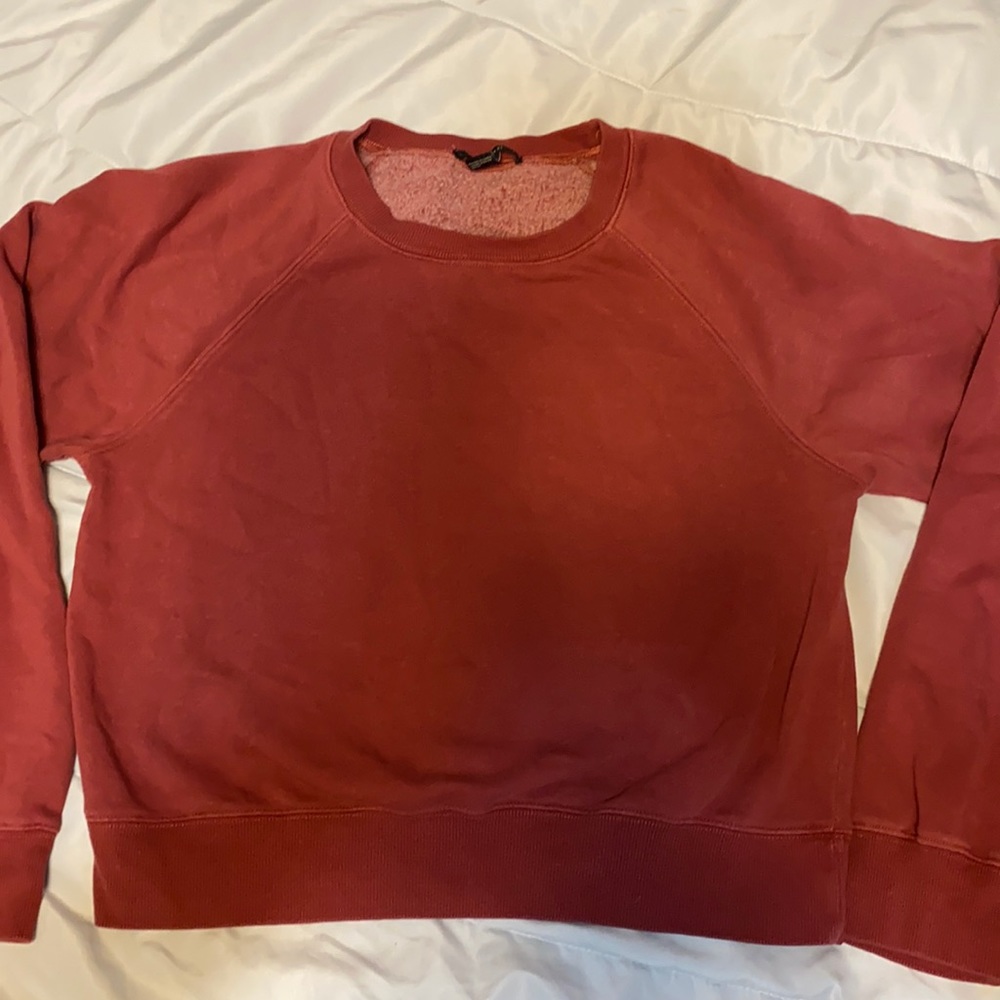 red sweatshirt